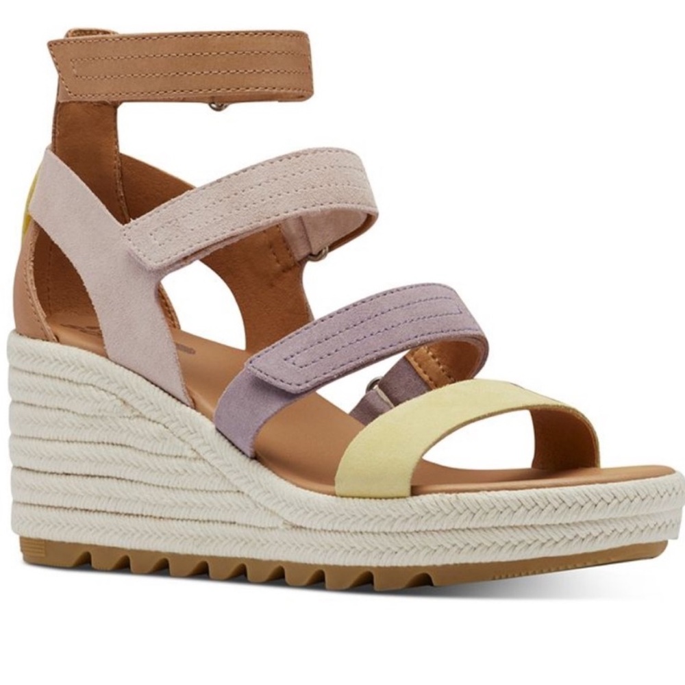 SOREL | CAMERON WEDGE MULTISTRAP SHALE MAUVE SEA SALT (Size: 6)